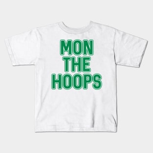 Mon The Hoops, Glasgow Celtic Football Club Green Text Design Kids T-Shirt